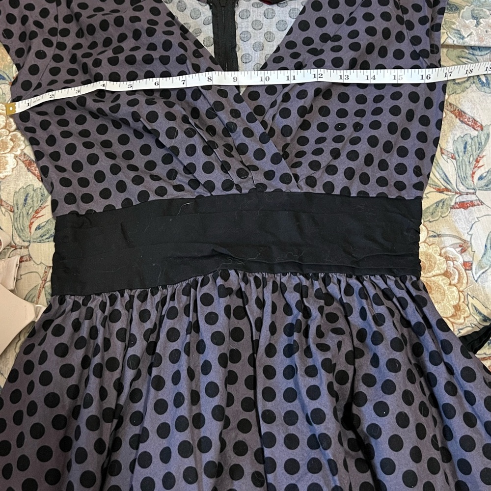 Folter,Polka-Dot Cotton Fit & Flare Dress Retro Swing, Made USA,EUC, Size M - Picture 8 of 11
